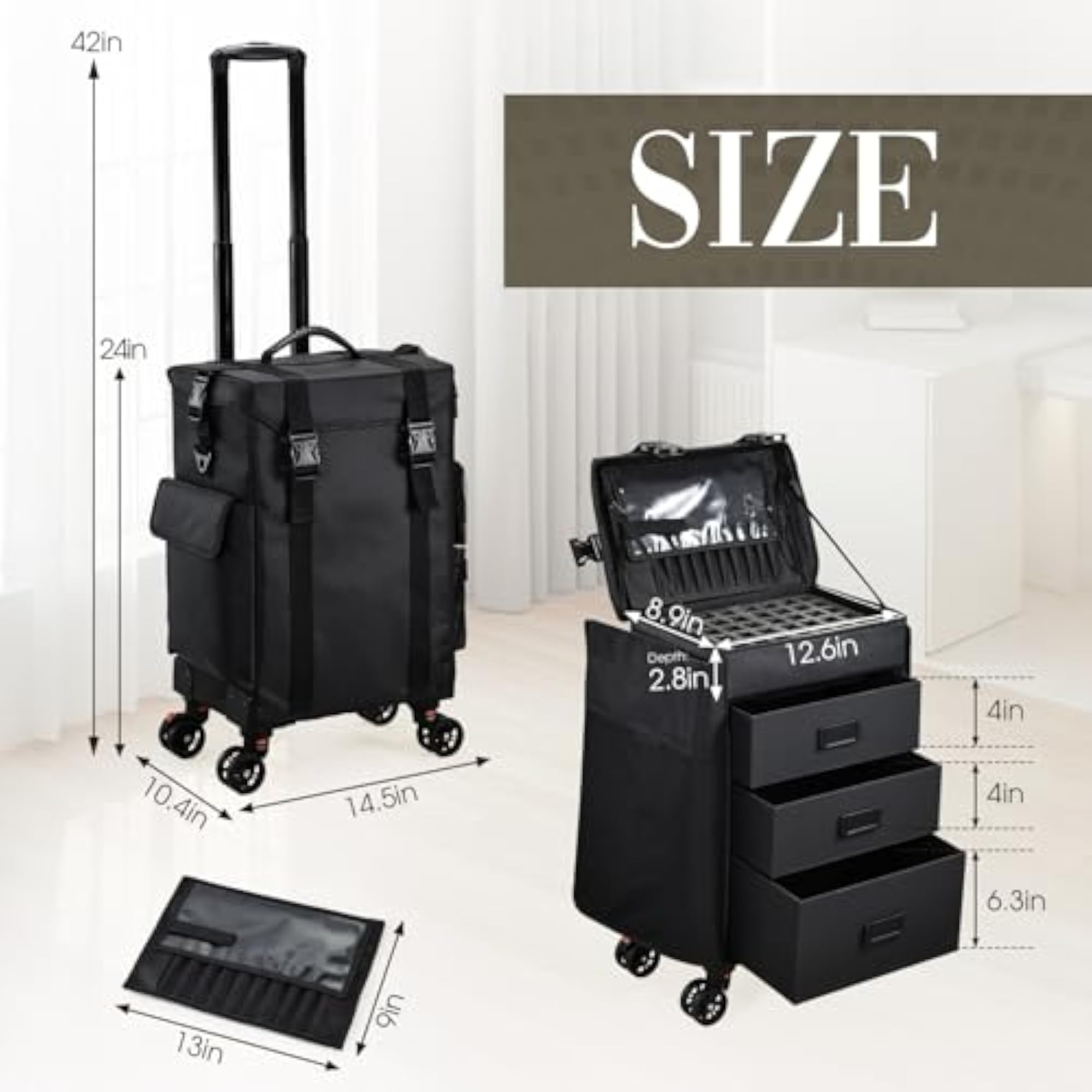 4 in 1 Soft Sided Professional Cosmetology Case